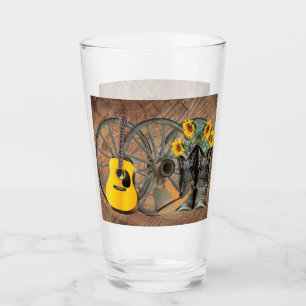 Copo De Pint Roda Ocidental Guitar Guitarra Botas de Girassol