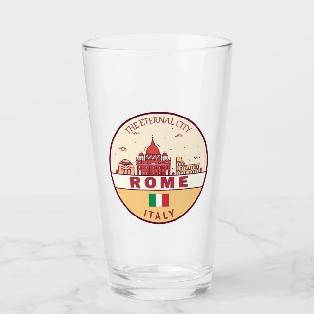 Copo De Pint Roma Itália Cidade Skyline Emblem (Frente)