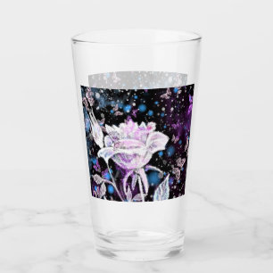 Copo De Pint Rosa de inverno e Borboletas - Lindo