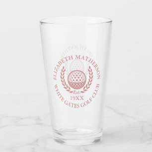 Copo De Pint Rosa Empoeirado Personalizado Nome do Taco de Golf