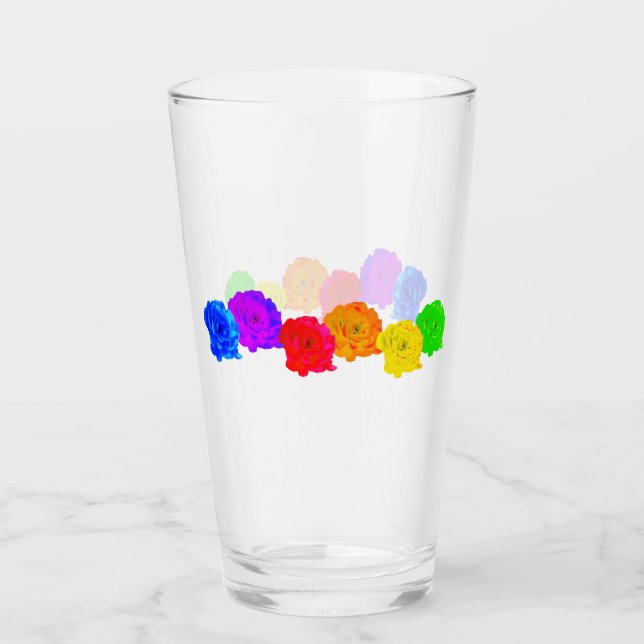 Copo De Pint Rosas arco-íris (Frente)