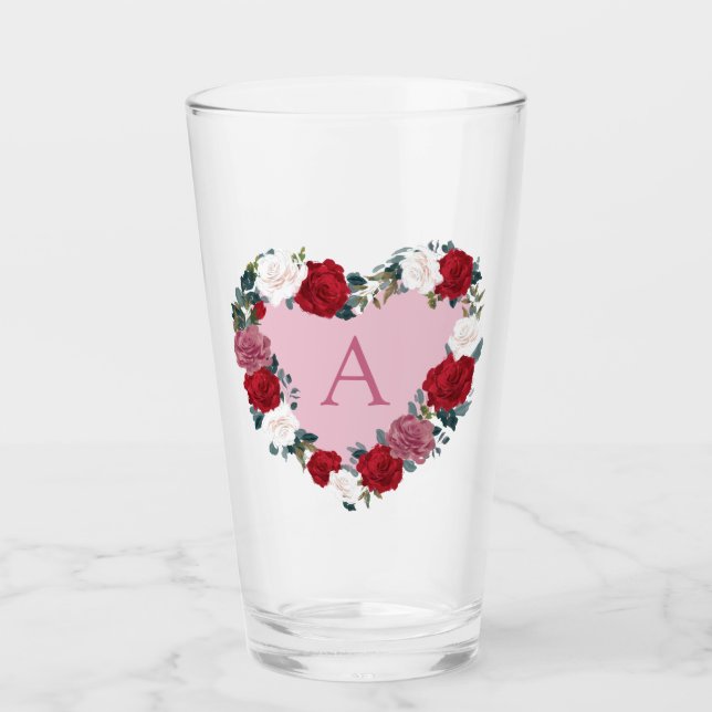 Copo De Pint Rosas de Namorados personalizados (Frente)
