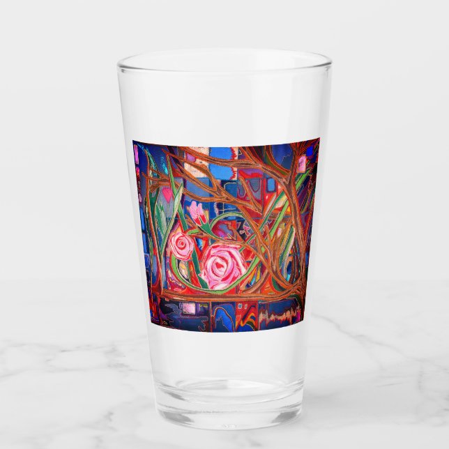 Copo De Pint Rosas no jardim (Frente)