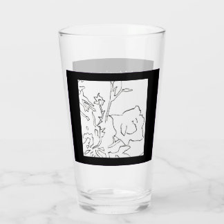 Copo De Pint Rose Sketch and Starlight Silkscreen glassware Gla