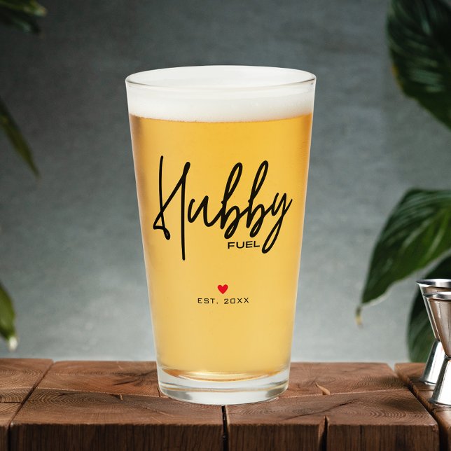Copo De Pint Roteiro Moderno Marido Personalizado Data de Funda (Criador carregado)