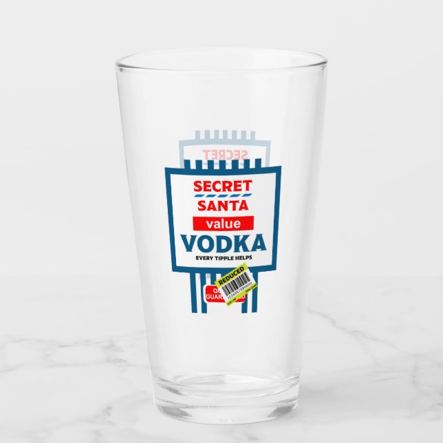 Copo De Pint Rótulo de Vodka de Natal Engraçado (Frente)
