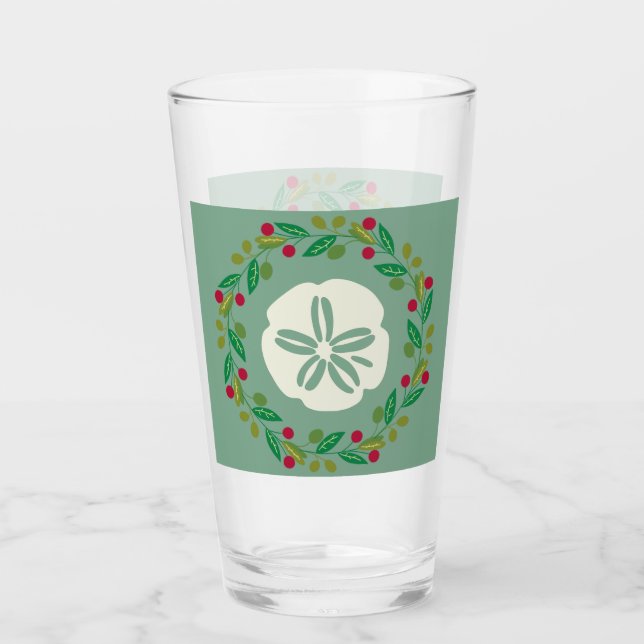 Copo De Pint Rua de Natal da Seashell de Dólar (Frente)