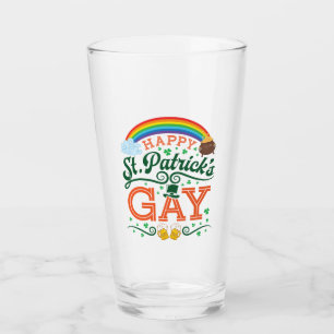 Copo De Pint Rua Feliz. Patricks Gay LGBTQ Orgulho Rainbow