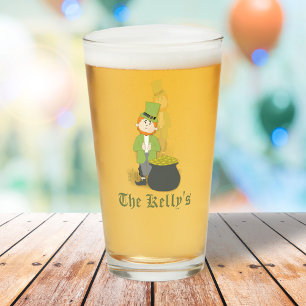 Copo De Pint Rua Simples e Bonita Leprechaun, Whimsical do Dia