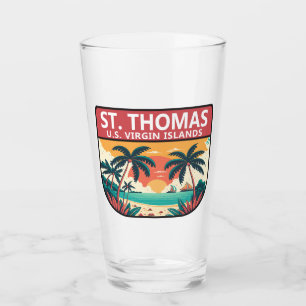 Copo De Pint Rua Thomas Ilhas Virgens Americanas Retro Emblem