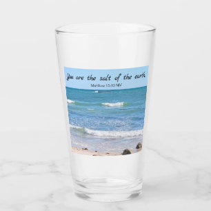 Copo De Pint Sal da Terra Foto da Bíblia do Oceano Verso