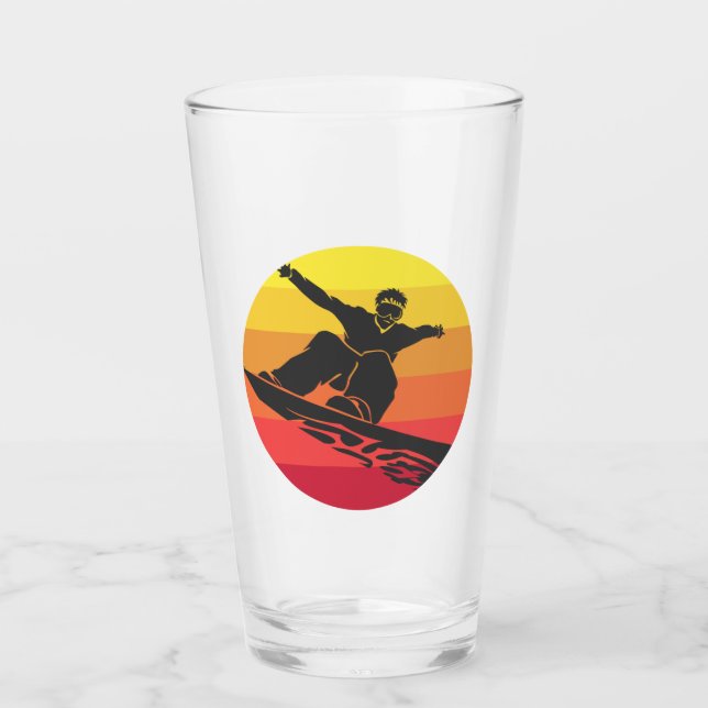 Copo De Pint Salto de Snowboard Retro (Frente)