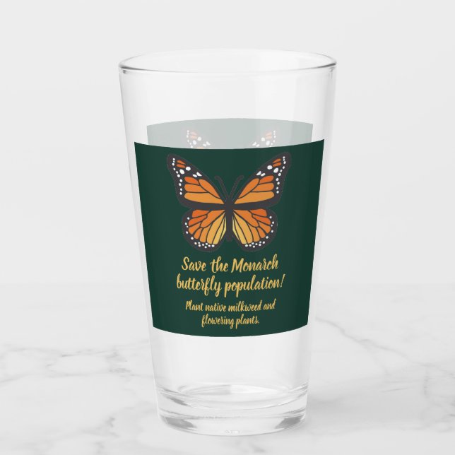 Copo De Pint Salve a borboleta Monarca (Frente)