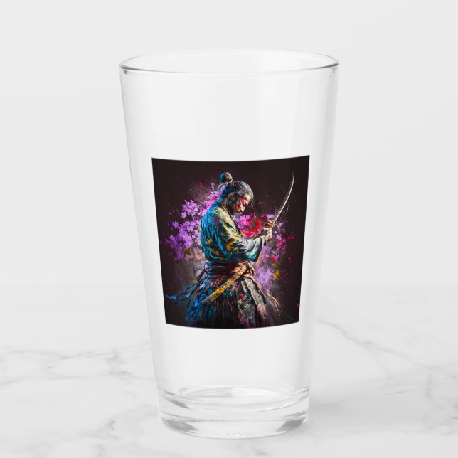 Copo De Pint Samurai Painting Glass Tumbler (Frente)