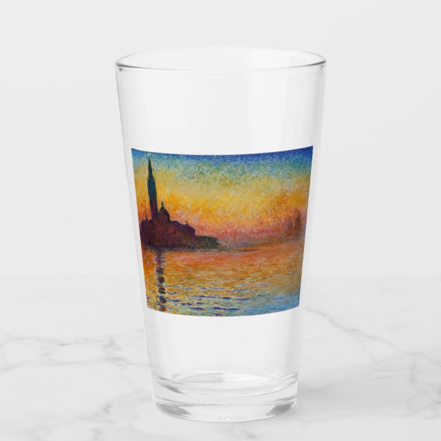 Copo De Pint San Giorgio Maggiore em Dusk (por Claude Monet) (Frente)