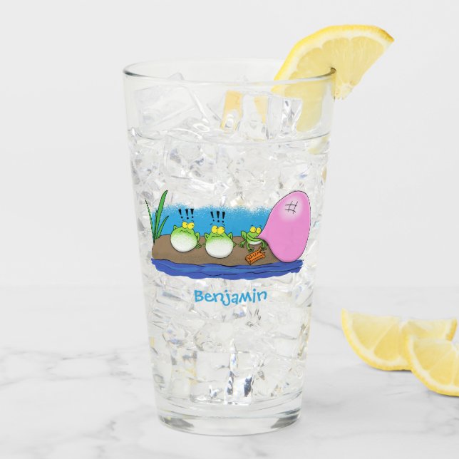 Copo De Pint Sapos engraçados bonitos ilustração de desenho ani (Gelo traseiro)