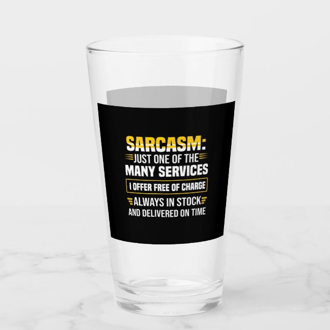 Copo De Pint Sarcasmo Apenas Um Dos Muitos Serviços (Frente)