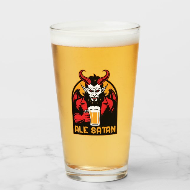 Copo De Pint Satã de Ale - Bebendo de Cerveja (Frente (Preenchido))