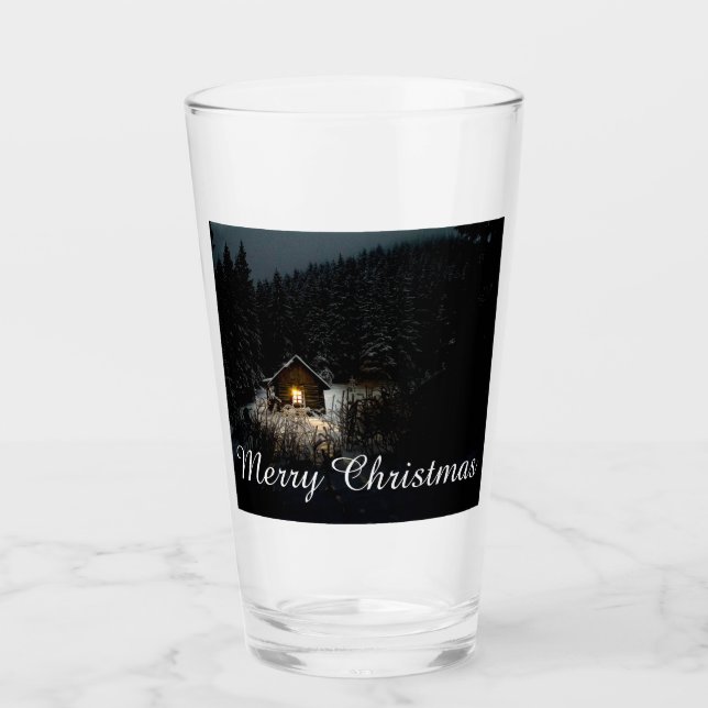 Copo De Pint Saudações de Natal com Casa de Bruxa (Frente)