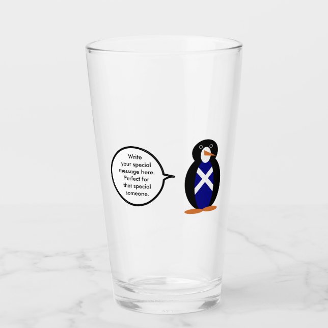 Copo De Pint Scot Talking Sra. Penguin Personalizada (Frente)