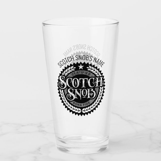 Copo De Pint Scotch Snob - bebedor de uísque engraçado (Frente)