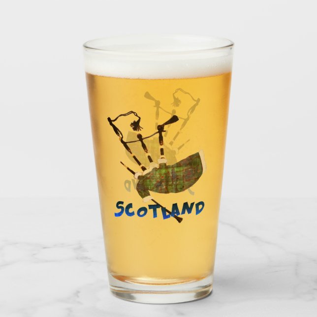 Copo De Pint Scotland Bagpipe (Frente (Preenchido))