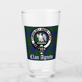 Copo De Pint Scottish Clan Agnew Crest & Tartan