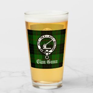 Copo De Pint Scottish Clan Gunn Crest Crachá e Tartan