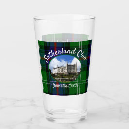 Copo De Pint Scottish Sutherland Clan Castle Tartan Glass Cup