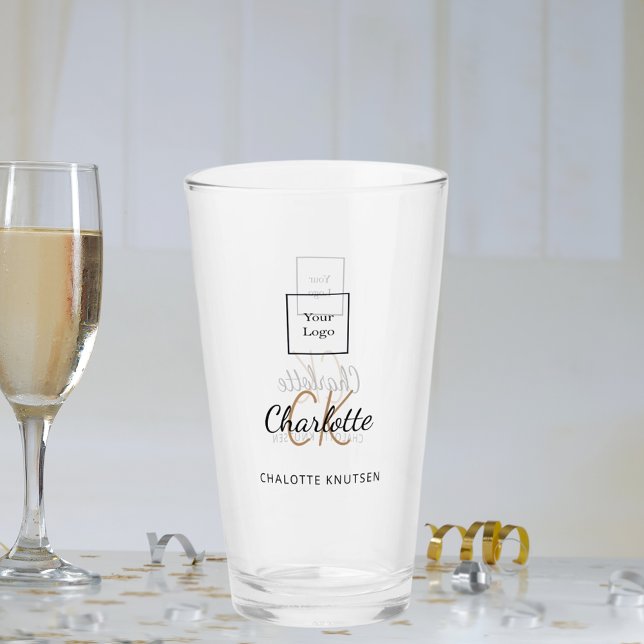 Copo De Pint Script de iniciais do monograma comercial de logot (Criador carregado)