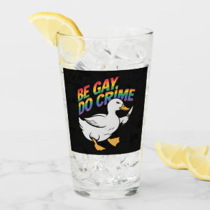 Copo De Pint Seja Gay Faça Crime Ganso Divertido Arco-íris Orgu