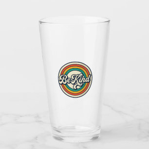 Copo De Pint Seja Legal Retro Arco-Íris Camisa Vintage Design_2