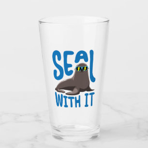 Copo De Pint Selo com ela Legal Selo com óculos de sol