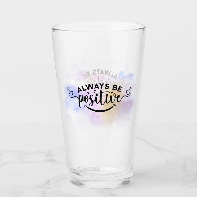 Copo De Pint Sempre Ser Positivo Amarelo Roxo (Frente)