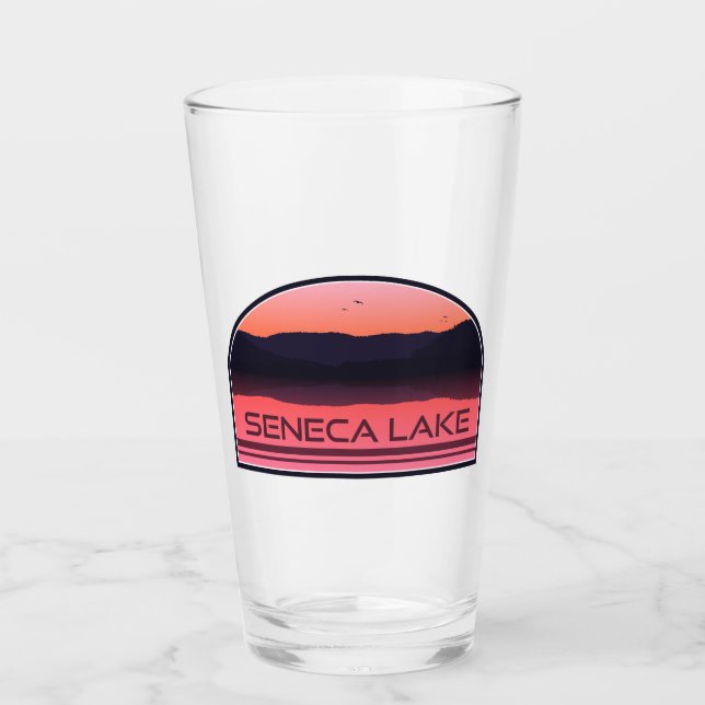 Copo De Pint Seneca Lake New York Red Sunrise (Frente)