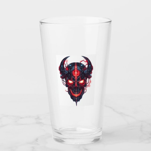 Copo De Pint Senhor da Caveira do Demônio Cibernético (Frente)