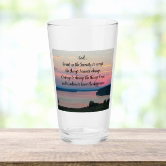 Copo De Pint Serenity Prayer Pink Seascape Sunset