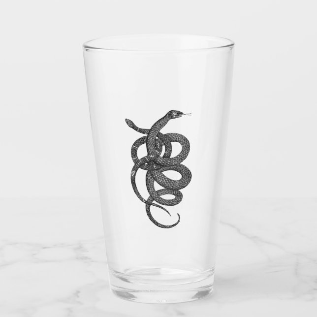 Copo De Pint "Serpentes" Apenas Vidro De Pint B&W Spooky (Frente)