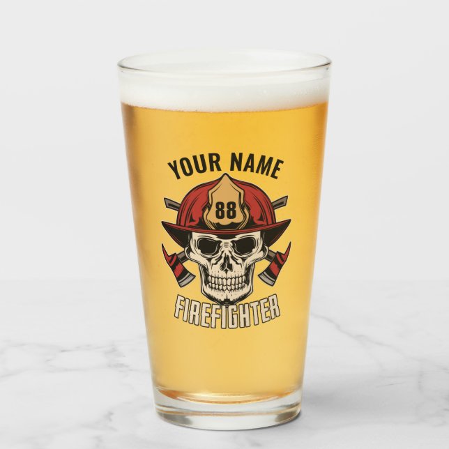 Copo De Pint Serviço de Bombeiros Personalizados (Frente (Preenchido))