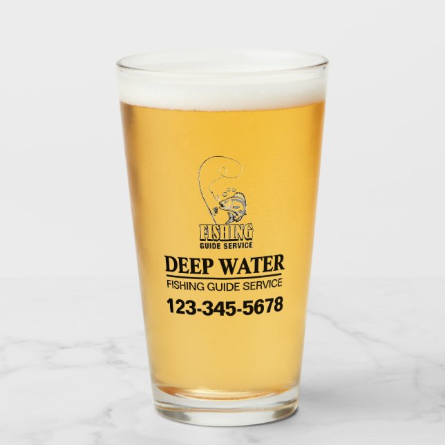 Copo De Pint Serviço de Guia de Pesca (Frente (Preenchido))