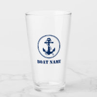 Seu nome de barco Marinho Corda Azul e Âncora