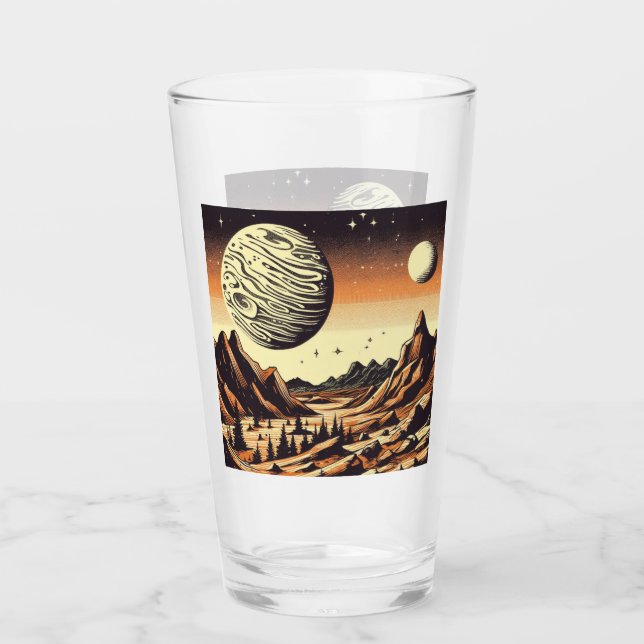 Copo De Pint SF Mars Landscape Woodcut 1 (Frente)