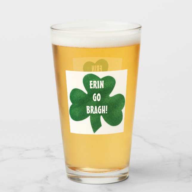 COPO DE PINT SHAMROCK ERIN VÁ BRAGH! (Frente (Preenchido))