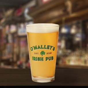 Copo De Pint Shamrock Name Year Estabelecido Irish Pub