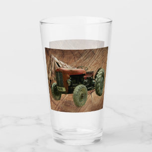 Copo De Pint Shed De Tambor Russo Do Trator Vermelho Vintage