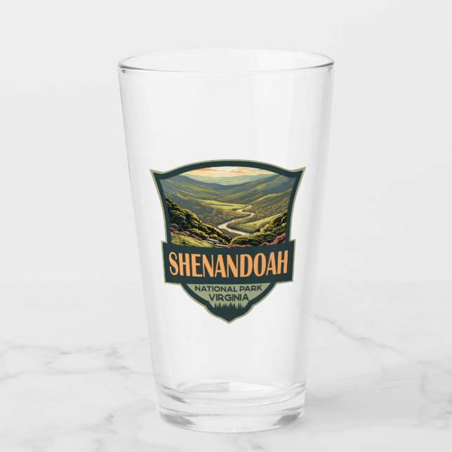 Copo De Pint Shenandoah National Park Illustration Viagem Retro (Frente)