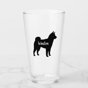 Copo De Pint Shiba Inu Dog Break Silhouette Personalizado