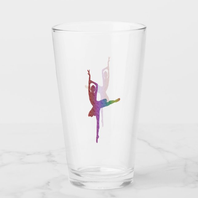 Copo De Pint Silhouette Ballerina Glass | Dança de Balé Elegant (Frente)