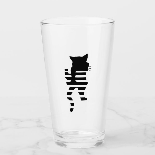 Copo De Pint Silhouette Gato Preto (Frente)
