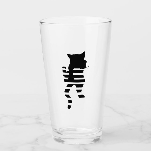 Copo De Pint Silhouette Gato Preto (Frente)